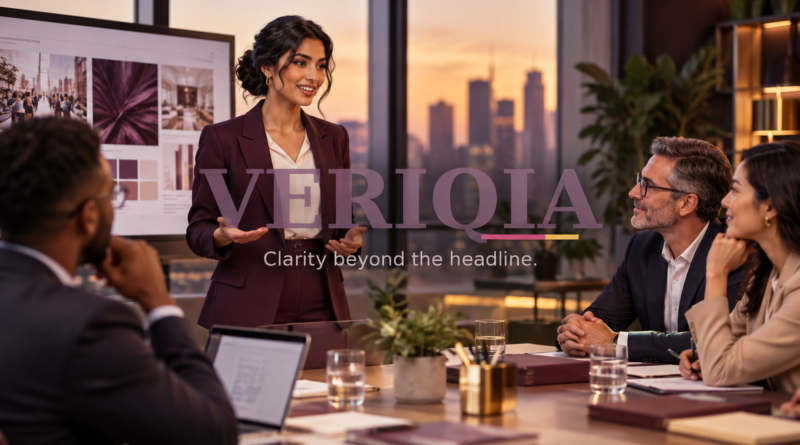 What's the Best Way to Stand Out to Employers? Editorial illustration with centered VERIQIA watermark.