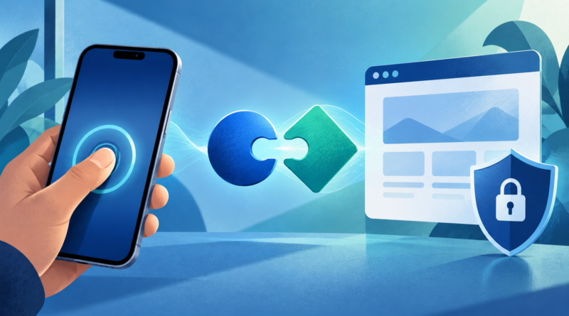 Phone unlocking a passkey for a secure website