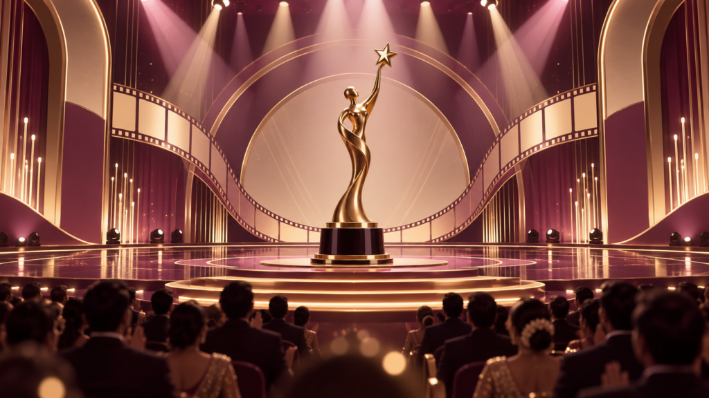 Illustration of an Indian film awards stage