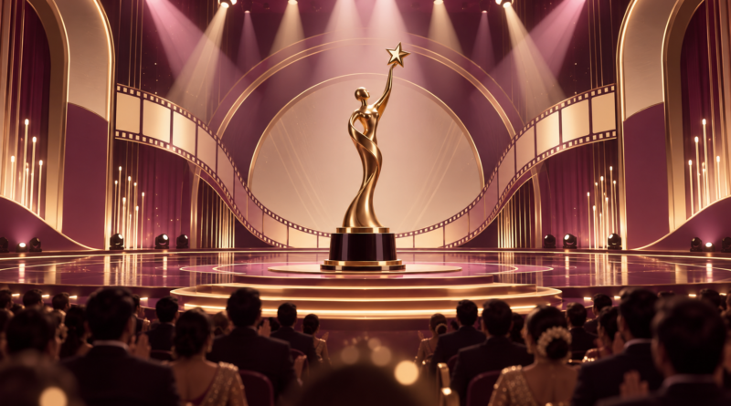 Illustration of an Indian film awards stage