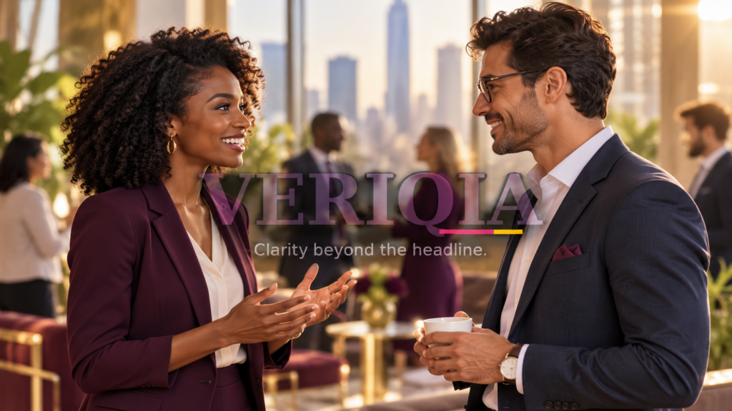 Is Networking Really More Important Than Applying Online? Editorial illustration with centered VERIQIA watermark.