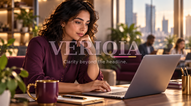 What Are Ghost Jobs and How Do I Avoid Them? Editorial illustration with centered VERIQIA watermark.