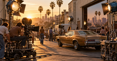 Illustrative 1970s Hollywood film set