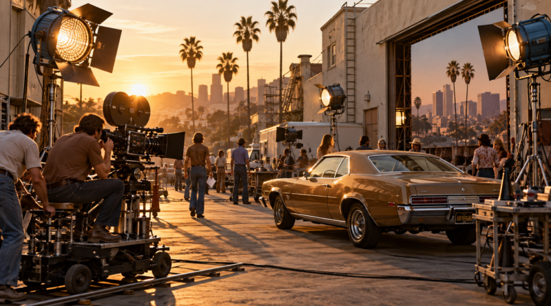 Illustrative 1970s Hollywood film set