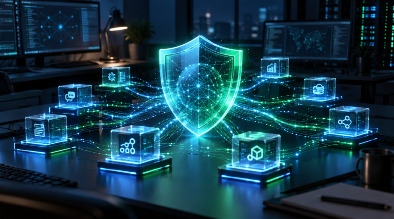 Illustration of security controls around interconnected AI agents