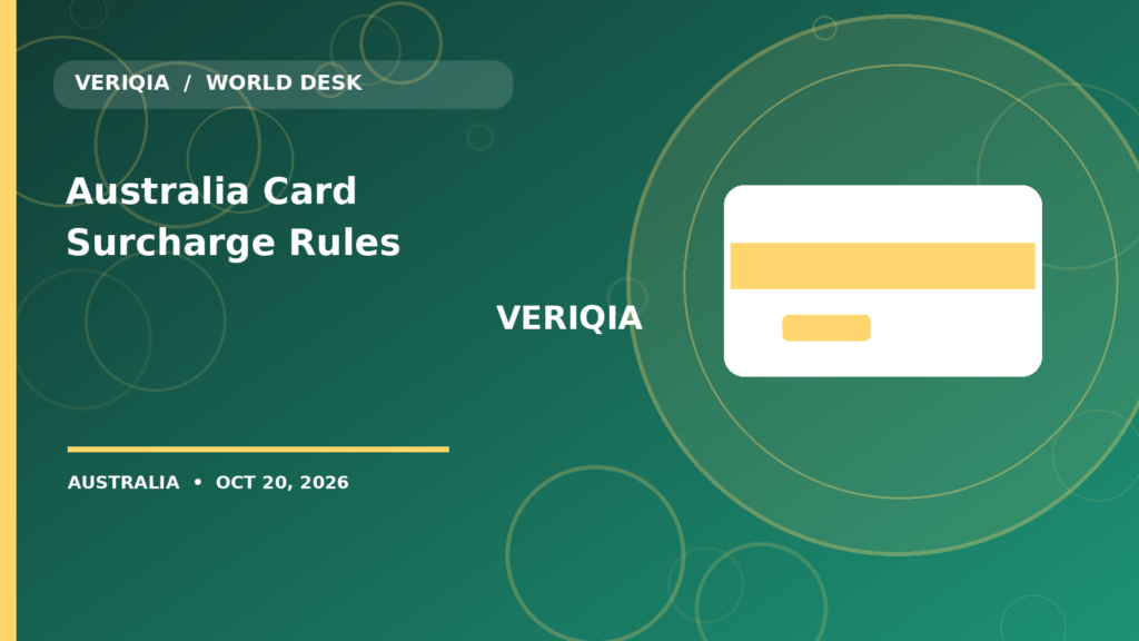 Australia Card Surcharge Rules: What Changed on October 1 and What Can Still Be Charged
