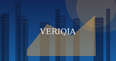 Original conceptual editorial illustration about business forecast vs budget, with a centered VERIQIA watermark