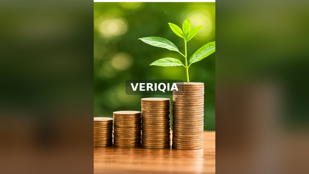 Growing stacks of coins with a green plant illustrating compound savings