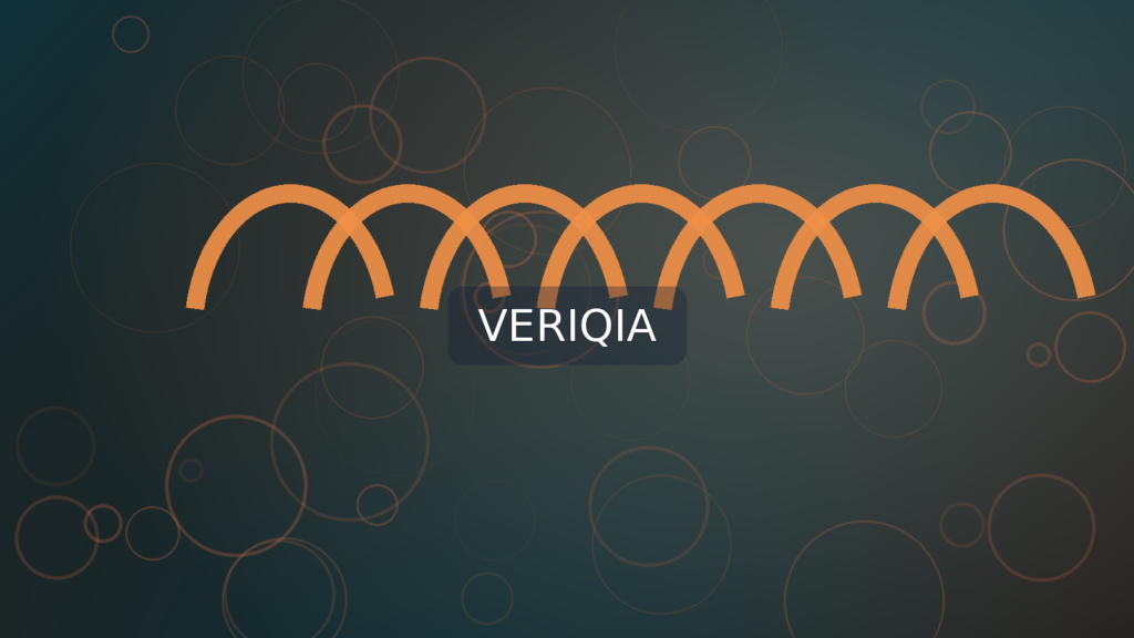 Copper wire coils and industrial smelter with warm orange reflections; original VERIQIA editorial illustration with centered watermark.