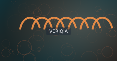 Copper wire coils and industrial smelter with warm orange reflections; original VERIQIA editorial illustration with centered watermark.