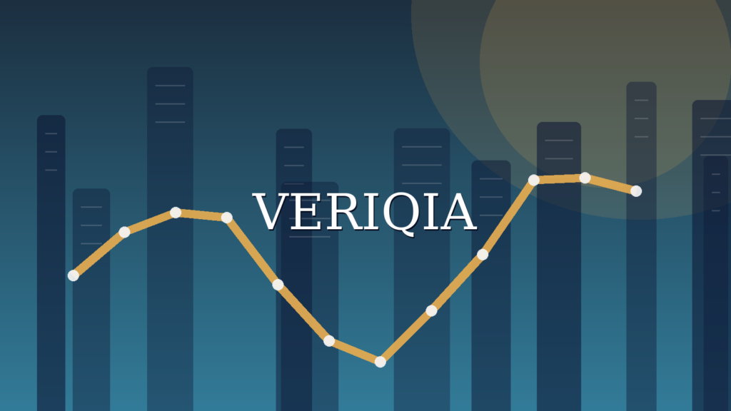 Original conceptual editorial illustration about dividend yield vs dividend growth, with a centered VERIQIA watermark