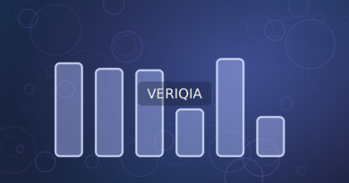 Close-up abstract ETF portfolio dashboard next to diversified asset tiles; original VERIQIA editorial illustration with centered watermark.