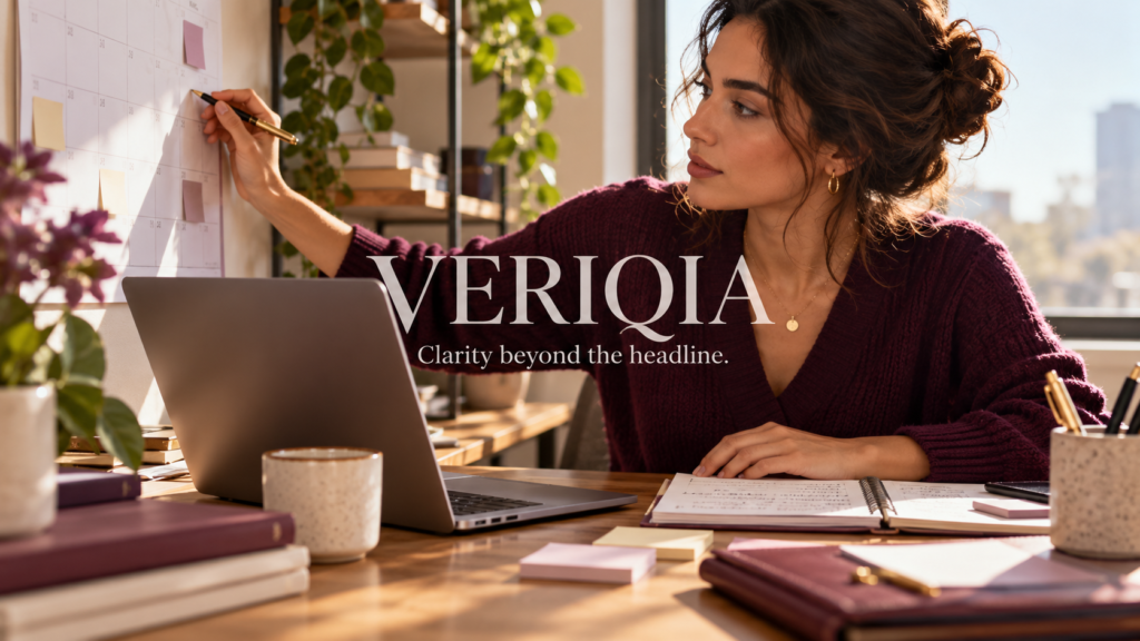Finance job seeker planning applications with a calendar and laptop