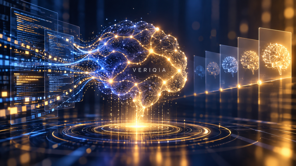 Conceptual illustration of Gemini 4 Argon AI capabilities with centered VERIQIA watermark