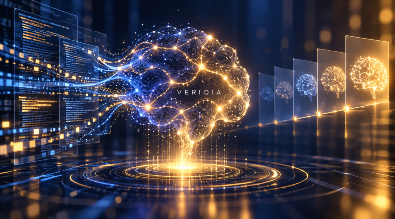 Conceptual illustration of Gemini 4 Argon AI capabilities with centered VERIQIA watermark