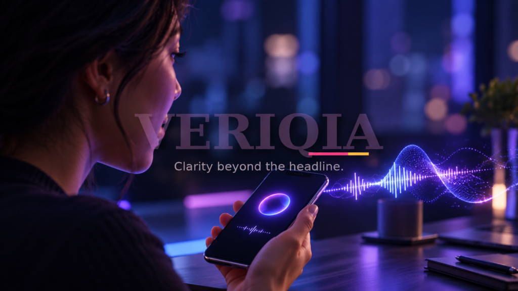 Gemini 3.8 Live: What Changes When You Talk to AI in Real Time? — centered VERIQIA watermark