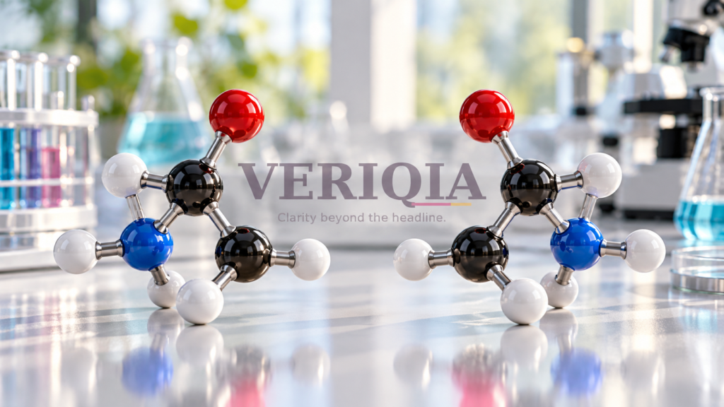 Illustrative molecular models on a laboratory bench