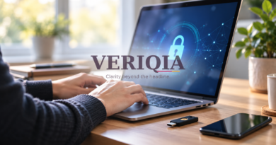 Laptop, spare phone and security key for account access
