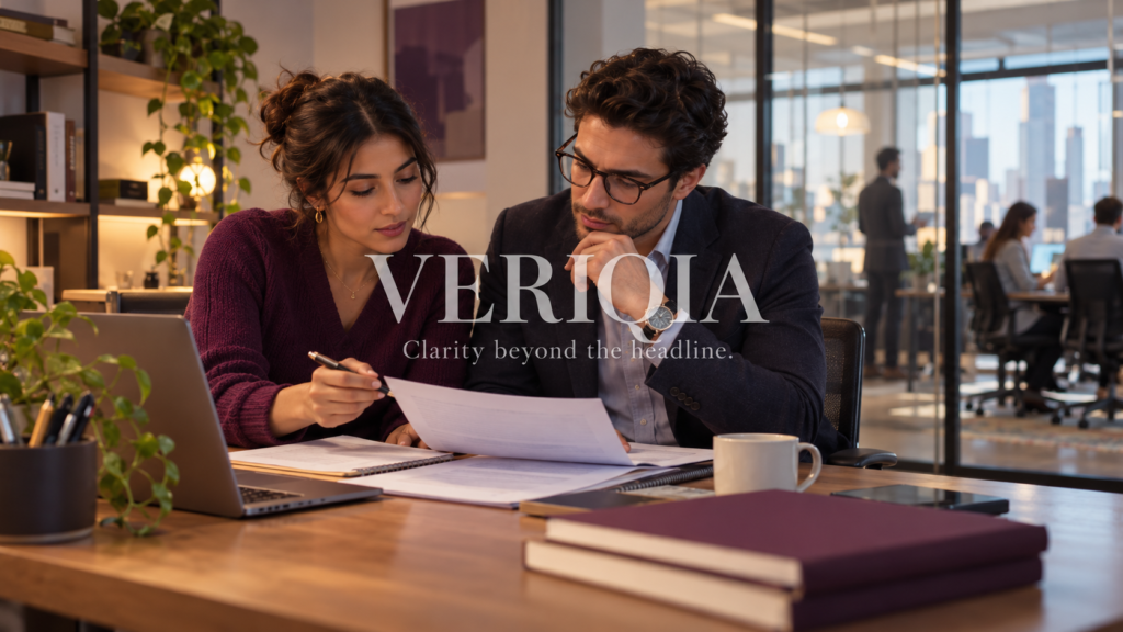 Finance professionals reviewing budgets between startup and corporate office settings