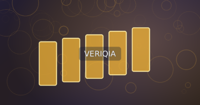 Gold bars and gold grains on polished dark trading table; original VERIQIA editorial illustration with centered watermark.