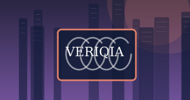 Original conceptual editorial illustration about startup employee stock options, with a centered VERIQIA watermark