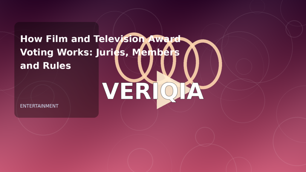Original editorial illustration illustrating how entertainment awards are decided, with VERIQIA watermark