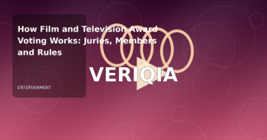 Original editorial illustration illustrating how entertainment awards are decided, with VERIQIA watermark