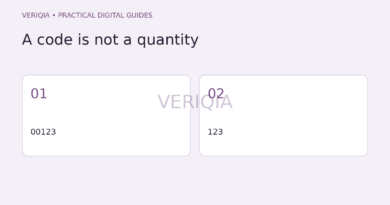 Original diagram illustrating a code is not a quantity: 00123, 123