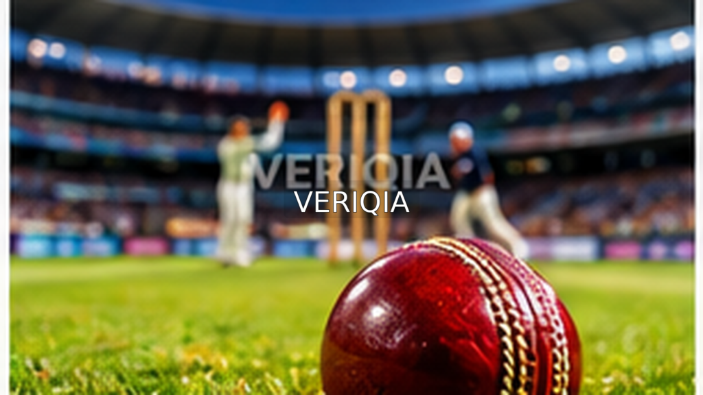 Cricket stadium under floodlights representing sports standings, with centered VERIQIA watermark.