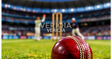 Cricket stadium under floodlights representing sports standings, with centered VERIQIA watermark.