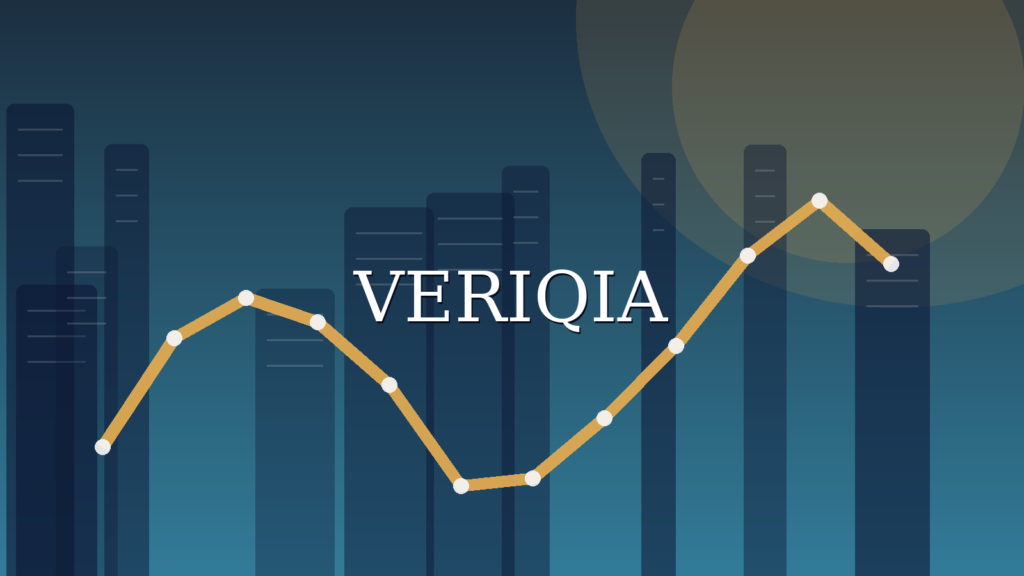 Original conceptual editorial illustration about PE ratio explained, with a centered VERIQIA watermark