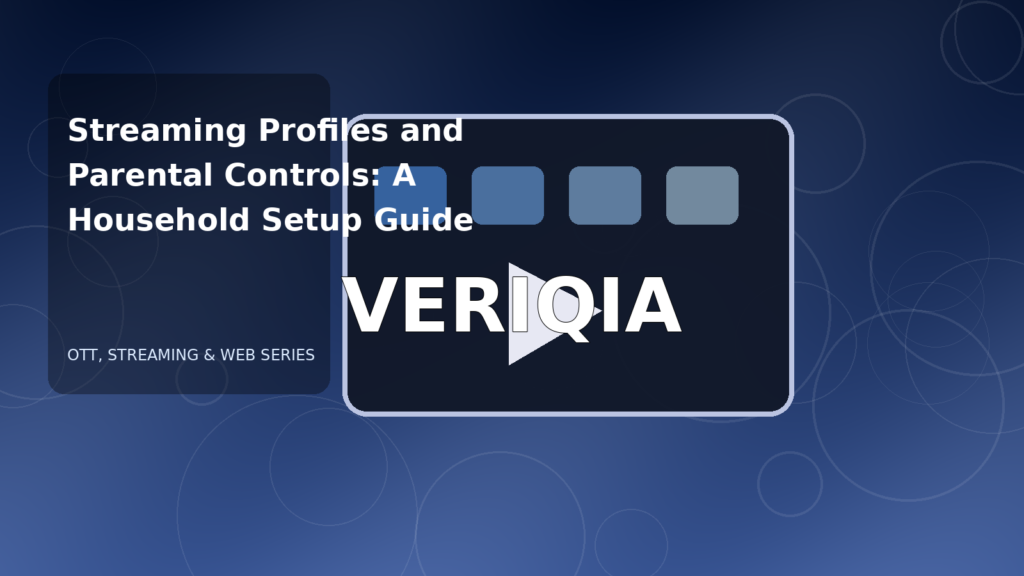 Original editorial illustration illustrating streaming parental controls, with VERIQIA watermark