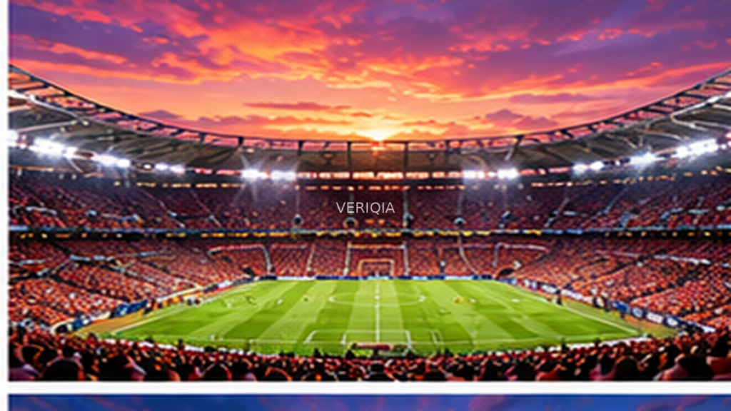 Editorial illustration of English club football, with VERIQIA watermark at the center.