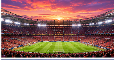 Editorial illustration of English club football, with VERIQIA watermark at the center.