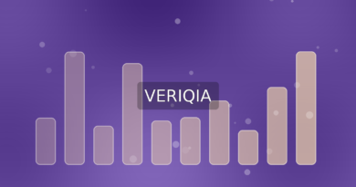 Editorial illustration representing celebrity likenesses in manipulated social-media clips, with a centered VERIQIA watermark