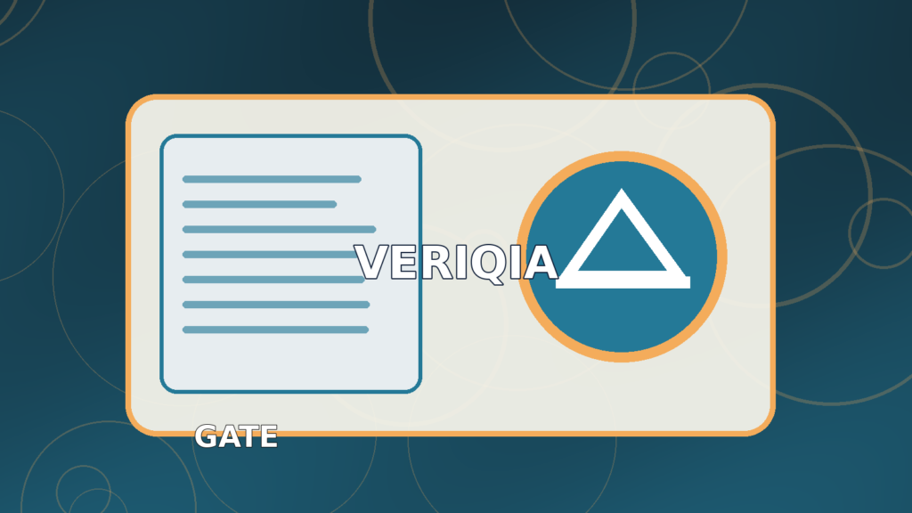 Original illustrated engineering entrance examination result guide with blueprints, technical drawing instruments and campus buildings, VERIQIA editorial graphic