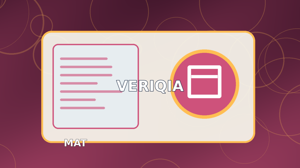Original illustrated management entrance examination result guide with business skyline and analytical charts, VERIQIA editorial graphic
