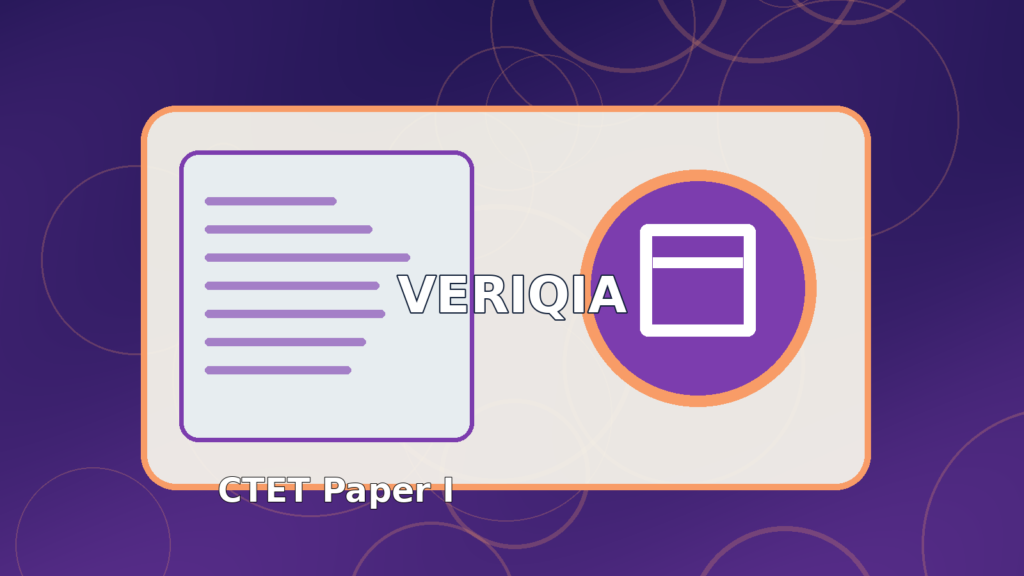 Original illustrated teaching eligibility examination result guide with colorful classroom, globe and teaching desk, VERIQIA editorial graphic