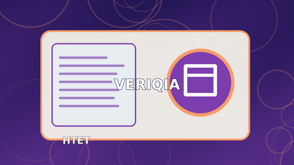 Original illustrated teaching eligibility examination result guide with colorful classroom, globe and teaching desk, VERIQIA editorial graphic