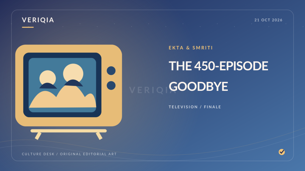A retro television with two abstract family silhouettes, representing the 450-episode Kyunki Saas Bhi Kabhi Bahu Thi 2 finale.
