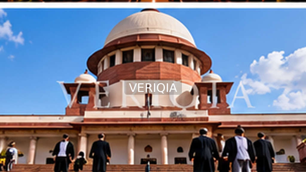 Editorial illustration showing Supreme Court building; VERIQIA watermark