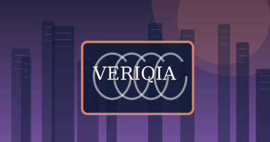 Original conceptual editorial illustration about data center electricity demand, with a centered VERIQIA watermark